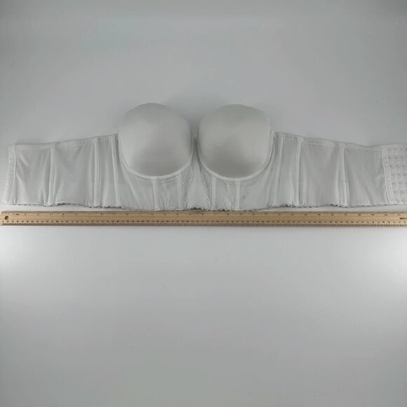 Parfait Womens White Elissa Strapless Long Line Bustier Bra Size 38DD - Picture 7 of 8